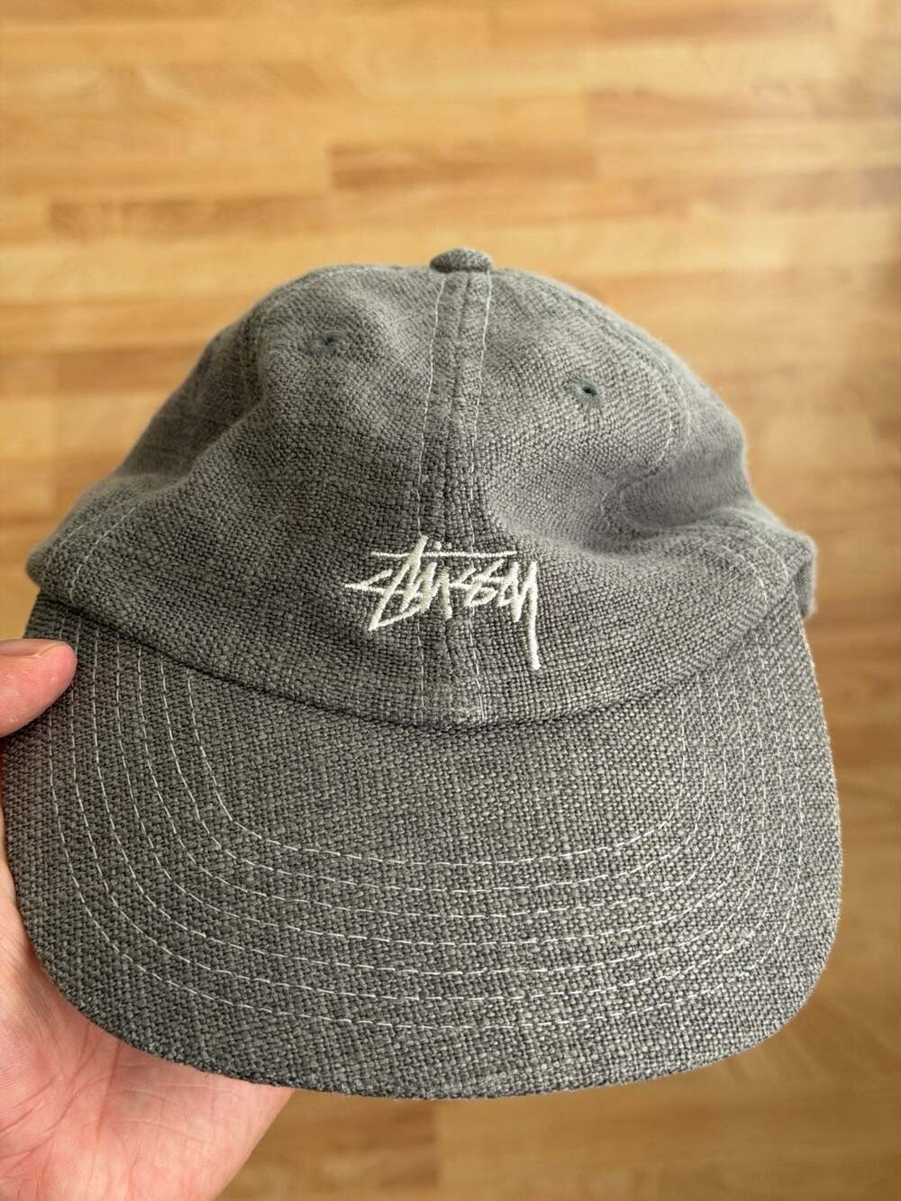 Stussy Stock Low Pro Cap in Washed Black Denim